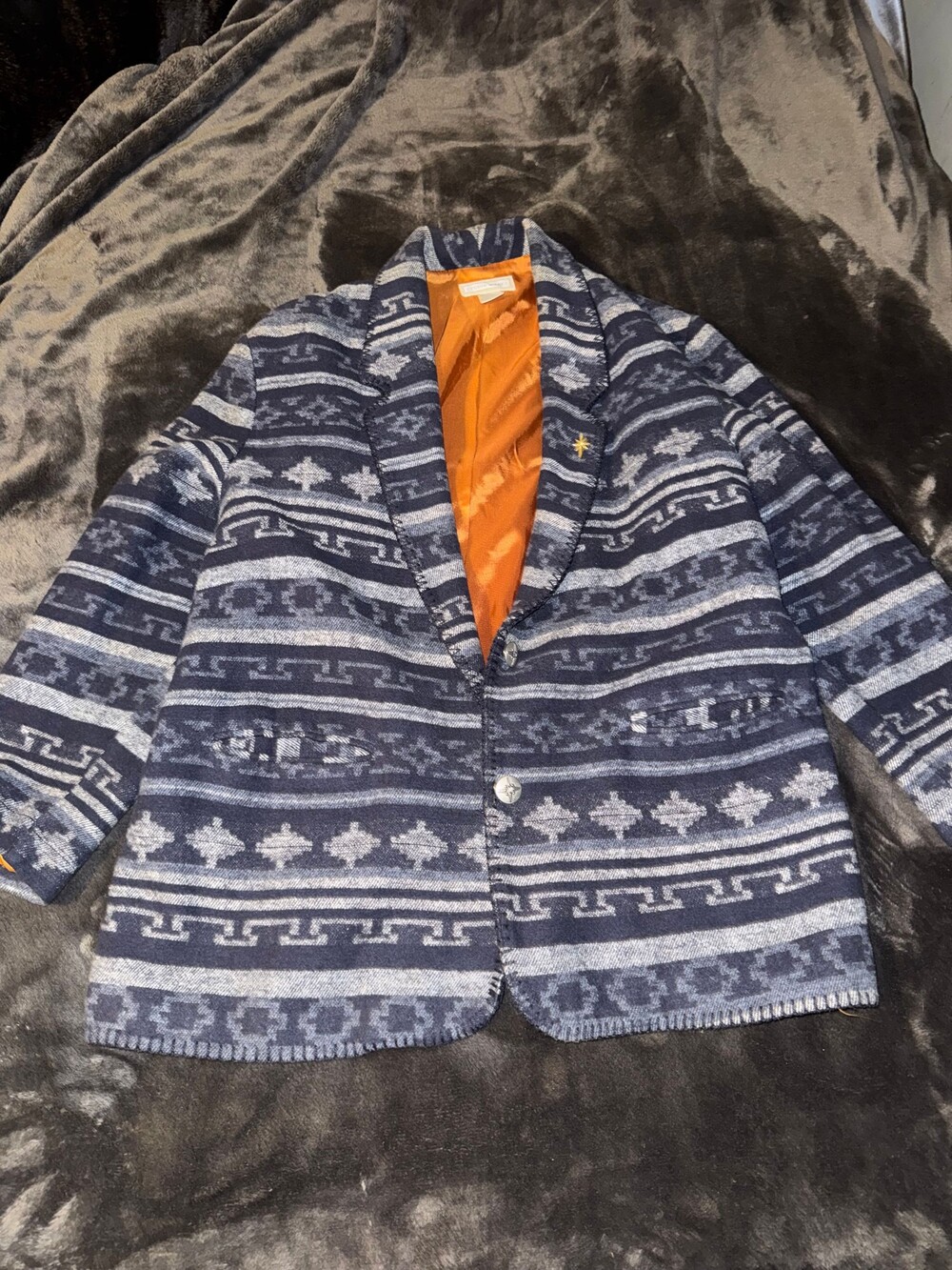 Vintage Studio Works Geometric Pattern Blazer Size 48 Men's Jacket